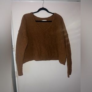 Brown long sleeve crop shirt